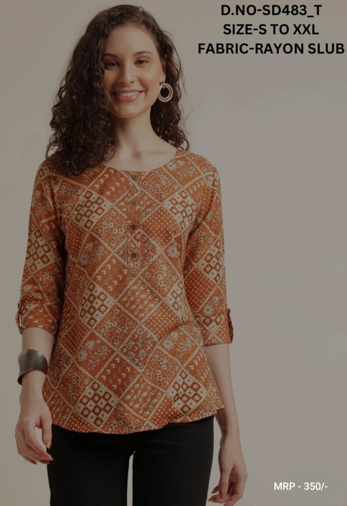 Trendy Rayon Slub Printed Top