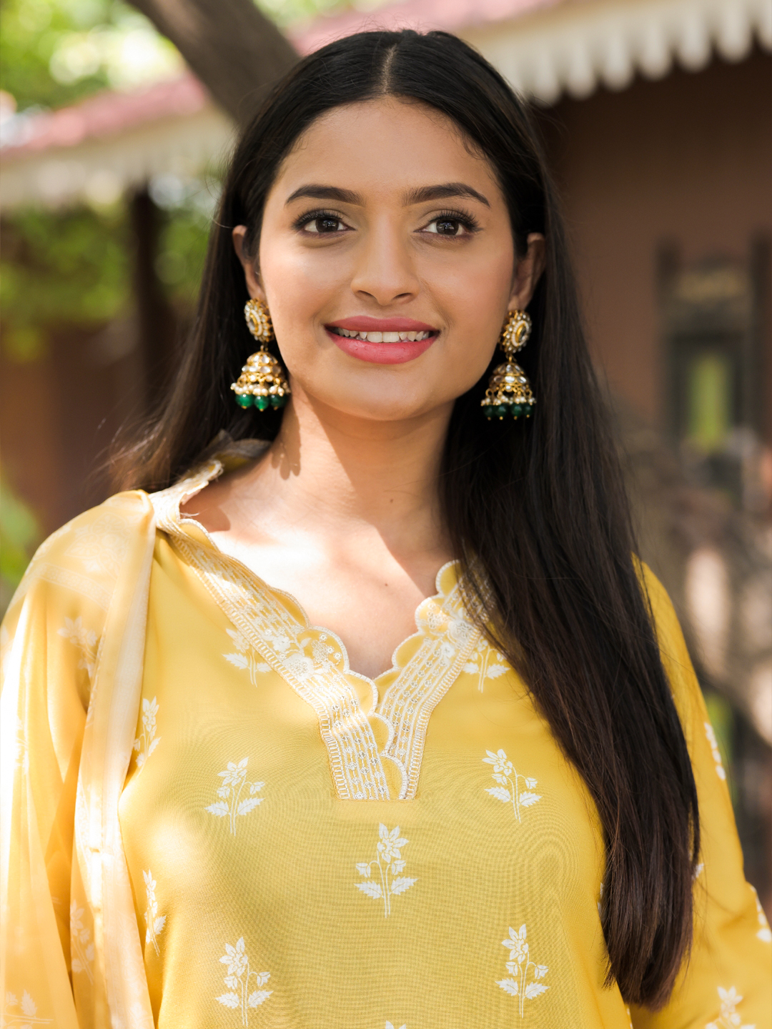 Party Wear Embroidered Worked Kurta With Pant And Duppata Set - Image 3