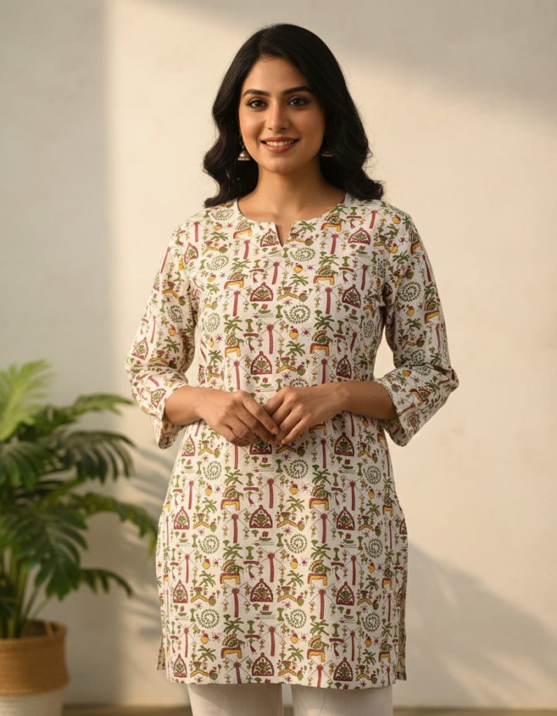 Cotton Printed Short Kurti